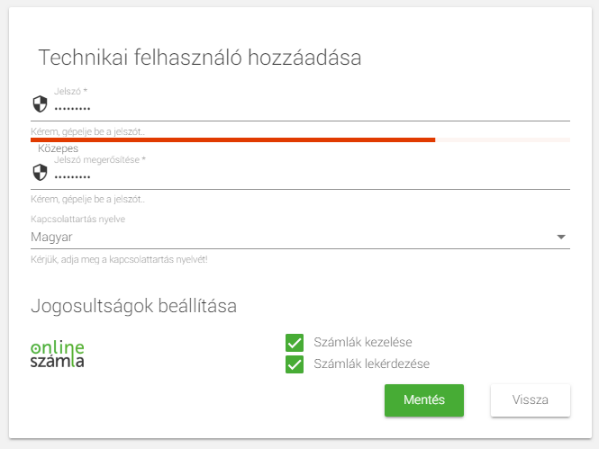 online számla regisztráció