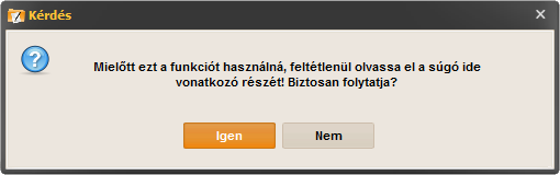 számlázó program - készlet korrekció figyelmeztető üzenet